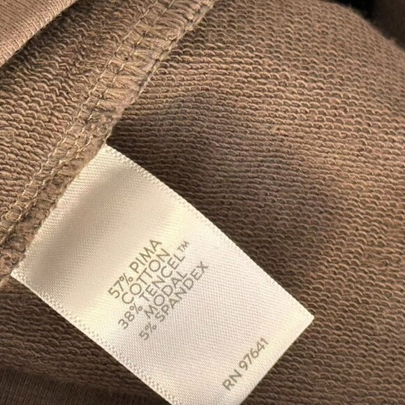 Pure Jill Womens Brown Wide Leg crop Pants size Large Petite knit Cotton pockets - Picture 4 of 10